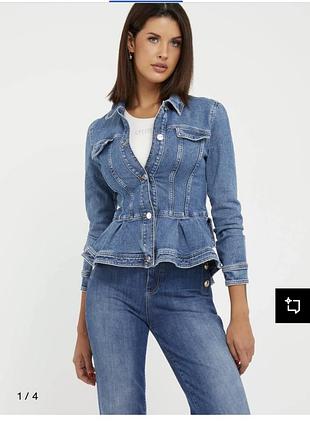 Джинсова куртка,піджак з баскою guess джинсовая куртка,пиджак