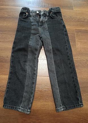 Детские отличные комбинированные джинсы zara, б/у