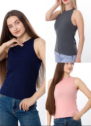 Майка в рубчик топ американка