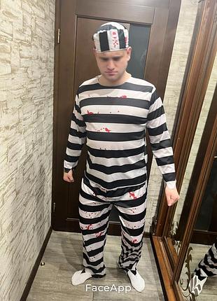 Карнавальний костюм в'язень зек узник на дорослого