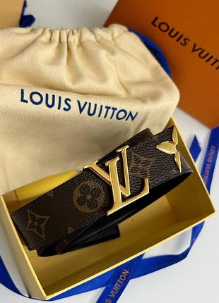 Ремень двусторонний женский премиум качества в стиле луи вытон