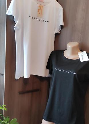 Футболка (белая + черная) raval pp l-xl-2xl коттон