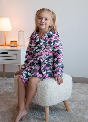 Халат для дівчинки рвана махра 5 кольорів