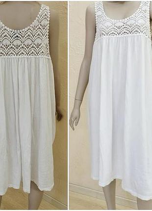 Хлопок платье сарафан вышивка миди натуральное хлопковое