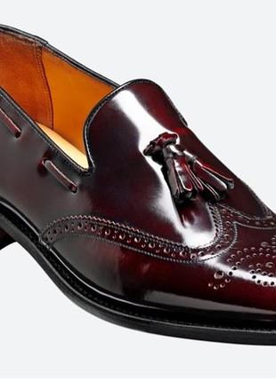 Устілка 27-27.5 см barker  лофери clive - burgundy hi-shine   made in england size 8f 681786