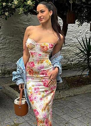 Распродажа платье prettylittlething миди с цветочным принтом5 фото