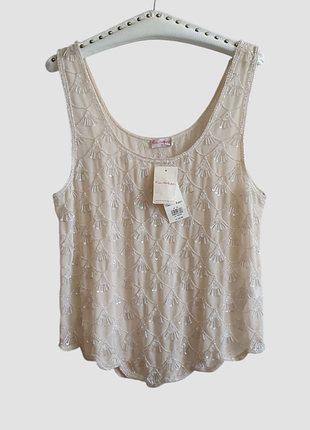 Блуза майка вишита бісером  та  паєтками міss selfridge р.l