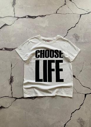 Чоловіча жіноча біла футболка choose life