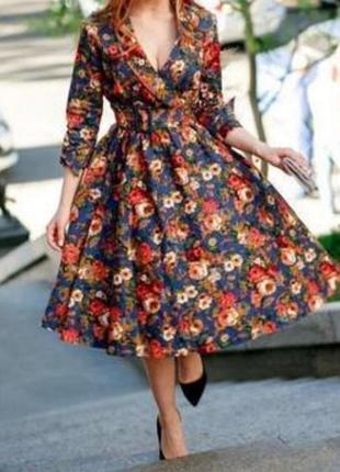 Шикарное винтажное платье в стиле pin-up 1950х, в стиле laura ashley