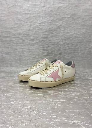 Кеди golden goose голден гус білі чорні зі стразами брудні