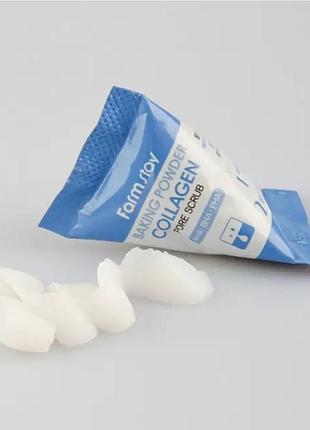 Содовый скраб для очистки пор farmstay baking powder collagen pore scrub 7 г