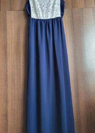 Платье с кружевом размер м длина макси