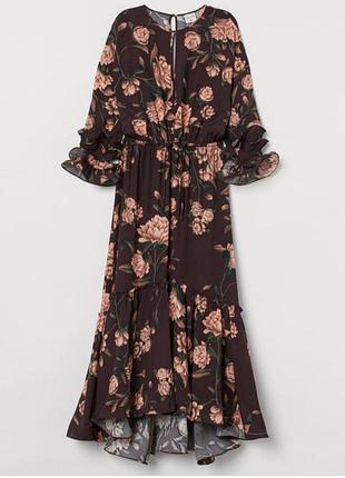 H,&amp;m новое платье длинное платье длинные объемные рукава праздничная оверсайз красивая спинка размер m l