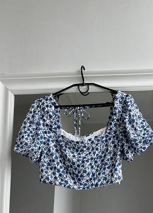 Шикарна блуза-топ в квітковий принт