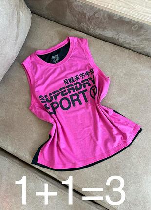 Спортивна рожева майка з сіткою від superdry sport