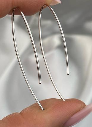 Серебряные серьги ниточки