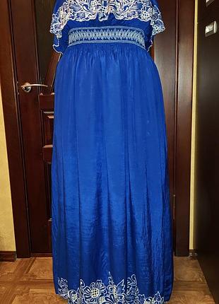 Сарафан летний длинный с вышивкой