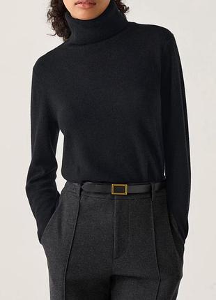 Uniqlo кашеміровий світер водолазка з кашеміру довгий чорний жіночий під горло розмір xs ,s