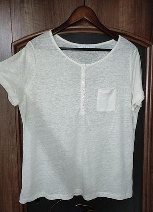 Базова льняна футболка la redoute (100% льон, франція)