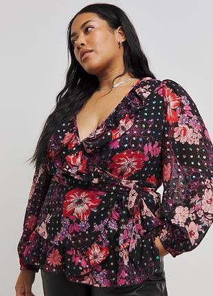 🥰 нова! блуза на запах з поясом simply be 28