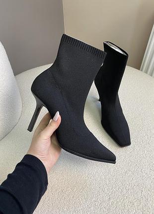 Черевики текстильні zara, туфлі на каблуку, каблуки4 фото