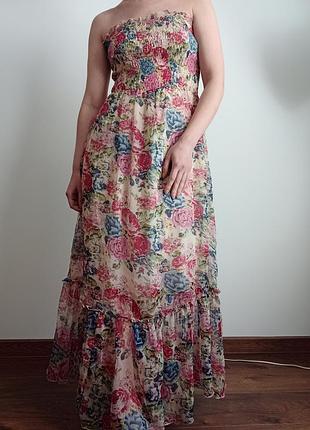 Довга сукня в квітковий принт