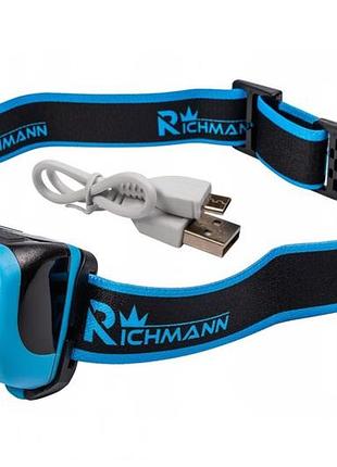 Фонарик на голову ledлугmann 5w 160lm 8 режимов освещения (аккумуляторный) c5904