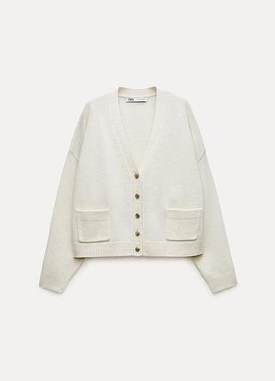 Zara кардиган вовняний молочний