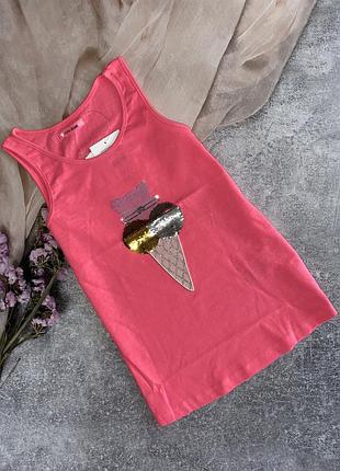 Літня яскрава майка для дівчинки з паєтками 128 см