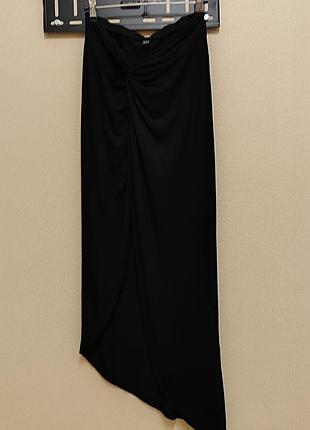 Черная летняя трикотажная юбка shein