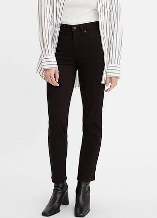 Джинси скіні levi's 724 high rise straight чорні вузькі