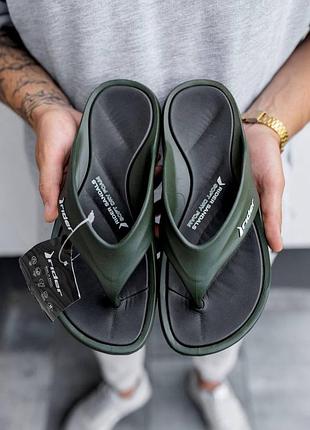 👟🔥 шльопанці-в'єтнамки чоловічі rider originals - black/green (41-47)