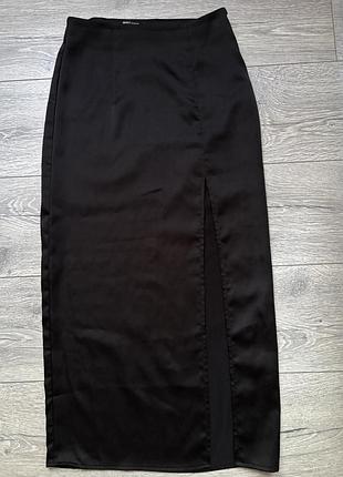 Юбка атласна, шовкова спідниця, спідниця міді