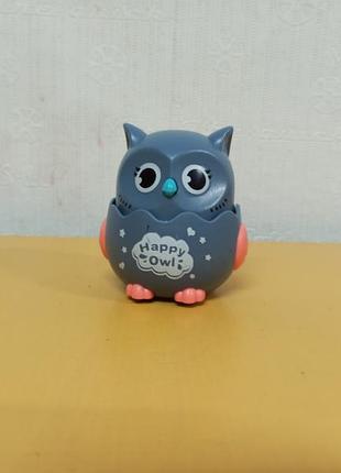 Игрушка инерционная, погремушка счастливая сова, moonbiffy happy owl gray