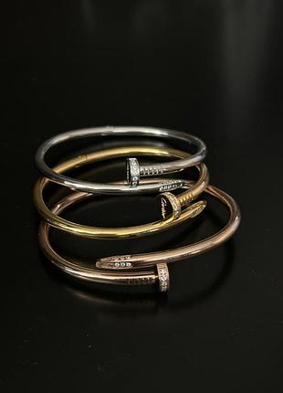 Жіночий браслет цвях cartier / гвоздь cartier з брильянтами