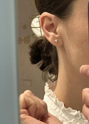 Пусети круглі кульки | сфери, 925 проба, срібні