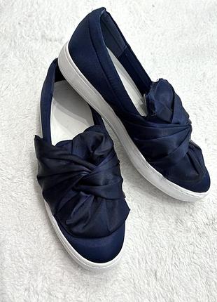 Мокасини із атласної тканини сліпони, розмір 40