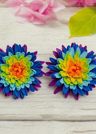 Радужные хризантемы на резинках брэнд заказа