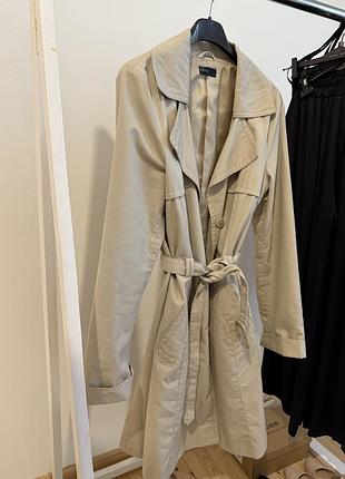 Тренч бежевий пальто плащ з підкладкою