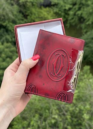 Обложка для паспорта cartier, гляцева шкіра
