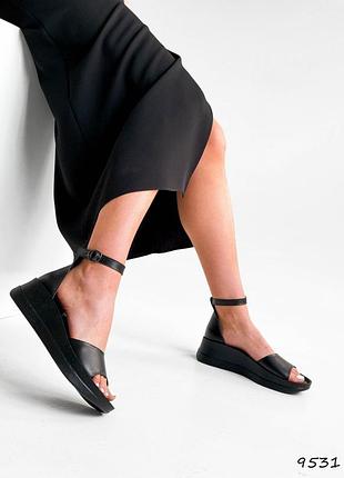 Босоніжки жіночі чорні натуральна шкіра 9531