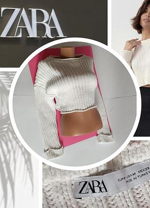 Свитер белый короткий zara 🩷 1+1=3 🩷