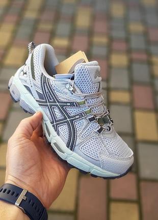 Стильные женские кроссовки.asics gel-kahana 8 (серые с зеленым).