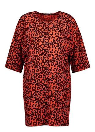 Сукня футболка в леопардовий принт