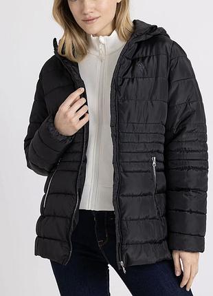 Утеплена куртка з капюшоном і скошеними кишенями від u.s. polo assn. cша