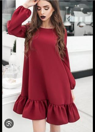 Платье женское бордовое марсала fashioneta