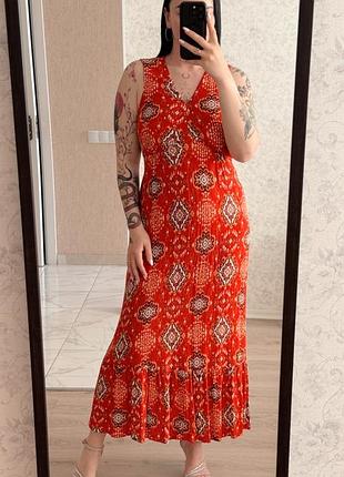 Шикарное платье миди 100% вискоза натуральное