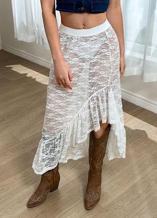 Спідниця гипюрова мереживна
