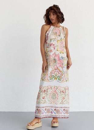 Літній сарафан прямого крою з розрізом