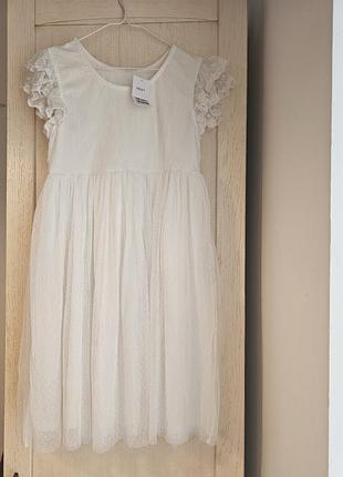 Платье для девочки 12 лет, next, рост 152, кружевное платье цвета слоновой кости